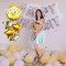 Gold Happy Birthday Balloon Set - 23 Inch, Big, Pack of 5 | Happy Birthday Mylar Balloons, Golden Birthday Balloons | Gold Star Balloons, Gold Foil Balloons | Black And Gold Party Decorations